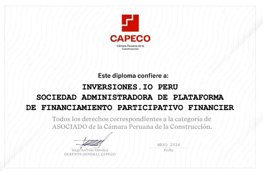 Inversiones.io se incorpora a CAPECO y refuerza su apuesta por la vivienda social en el Perú